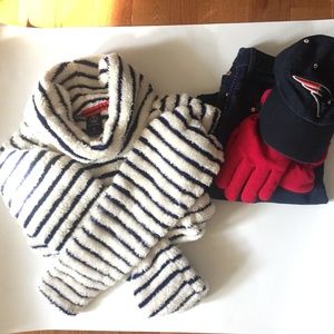 Lands End Striped Plush Fleece Pullover